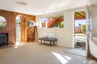 It has easy flow to the spacious backyard.