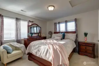 Primary bedroom offers lots of space and great light from windows