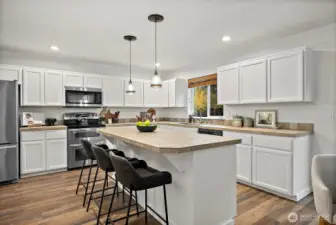 Stainless appliances, large island for late night ice cream and conversation