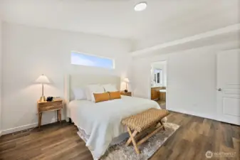 The size of the this primary suite gives you a plethora of possibilities here