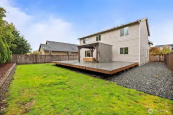 Fabulous size yard, not too big, not to small. Furry friends will have a ball.