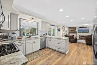 Kitchen opens up into the Family Room