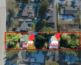 Sprawling 19,000 sq. ft. lot with house and shop