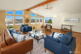 Looking south east to downtown and Elliott Bay.