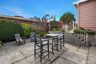 Patio looking south west. Sun all day long!