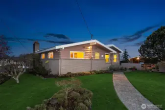 Front yard looking from corner of 26th and Halladay.