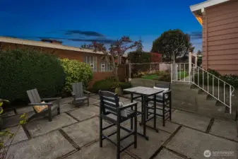 Patio in SW corner of lot.