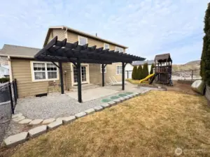 fenced portion of the backyard