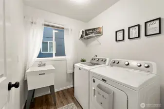 Designated laundry with utility sink