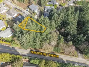 Triangular area nearest the house is the approximate portion of the vacant lot that will be removed through BLA prior to closing.   Lines are approximated, buyer to verify to own satisfaction.
