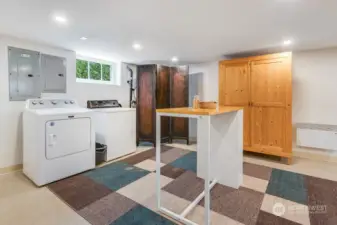 Basement laundry area