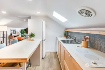 Skylights in studio kitchen