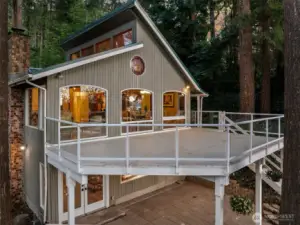 Huge deck is perfect for relaxing or entertaining.