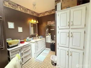 Large primary bathroom with walk in shower