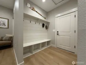 Mudroom with door to the garage