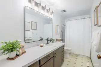 Enjoy the tasteful upgrades made in this full bathroom