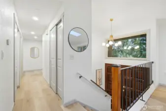 Shaker doors and trim throughout the main floor, high ceilings, luxury vinyl plank flooring