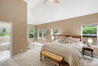 Massive primary suite with plenty of natural light