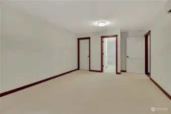 Facing North is the walk in closet, Primary bathroom, and exit. Just wait keep scrolling!
