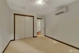 2nd bedroom directly down the hall. mirror image of the first and closest to the guest/ main shared bathroom.