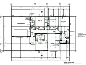 Blue prints for the home. Garage door enters into the spare mudroom before entering the home.
