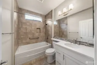 Full bathroom off of guest bedroom