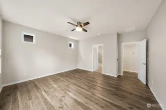 Primary Suite with remote ceiling fan