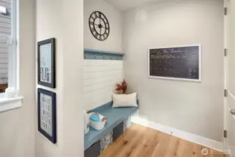 Mud room off garage