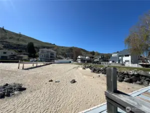 View of beach from dock