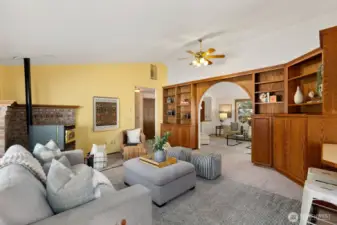 2nd living space offers great built-ins.