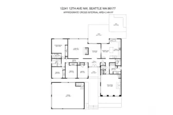 Floor plan of one story home in Broadview at 12241 12th Ave NW.