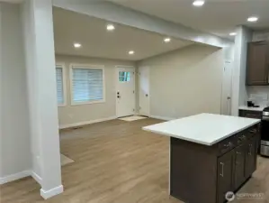 Taken from the Kitchen. Shows how the open concept just flows together well.