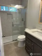 The 3/4 Bath has been completely remodeled.