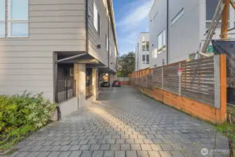 Large designated off-street parking spot.