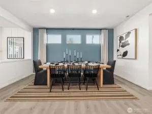 Diming room with privacy windows makes a great spot to enjoy large meals together.  Picture for representational purposes only, colors and features may vary.