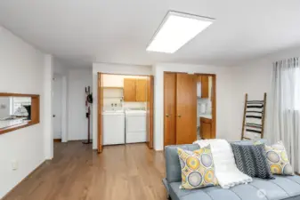 Laundry center, storage closet and .75 all accessible from the bonus room