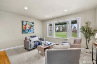 Large east facing windows offer complete views of pastures