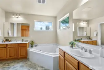 Large 5 piece bathroom in Primary