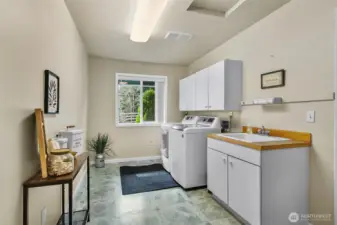 Large Laundry Room (that doubles as a mudroom) with laundry sink