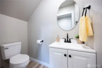 Half bathroom on the first level