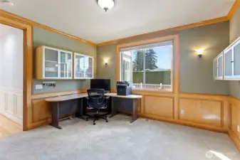 Main floor office with walk-in closet