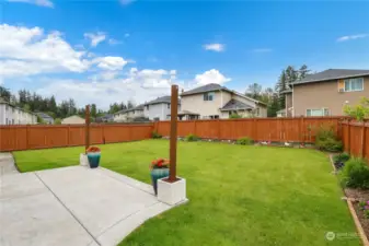 Fully fenced spacious backyard.  Perfect for BBQs and entertaining!!!