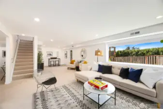 Newly re-freshed lower level family room