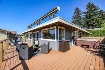 Wrap around deck with hot tub!