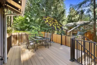 Beautiful new low maintenance Trex deck ready for enjoyment.