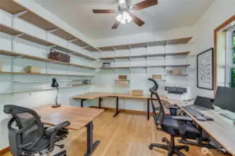 An office for two?  Shelves to store volumes of classic books, to be organized, to work from home...?