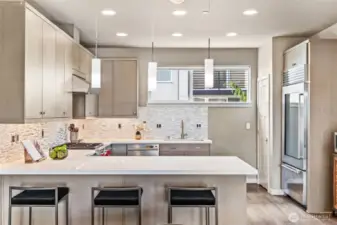 Lots of light in the kitchen