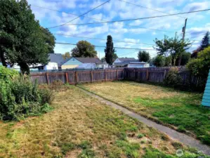 large fenced yard