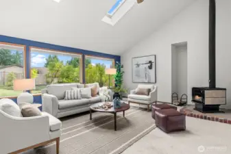 The wood stove ensures your evenings at home are both cozy and comforting.