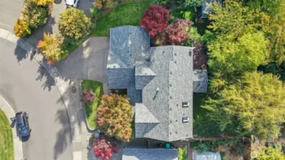 Aerial view showcasing lot size and proximity.